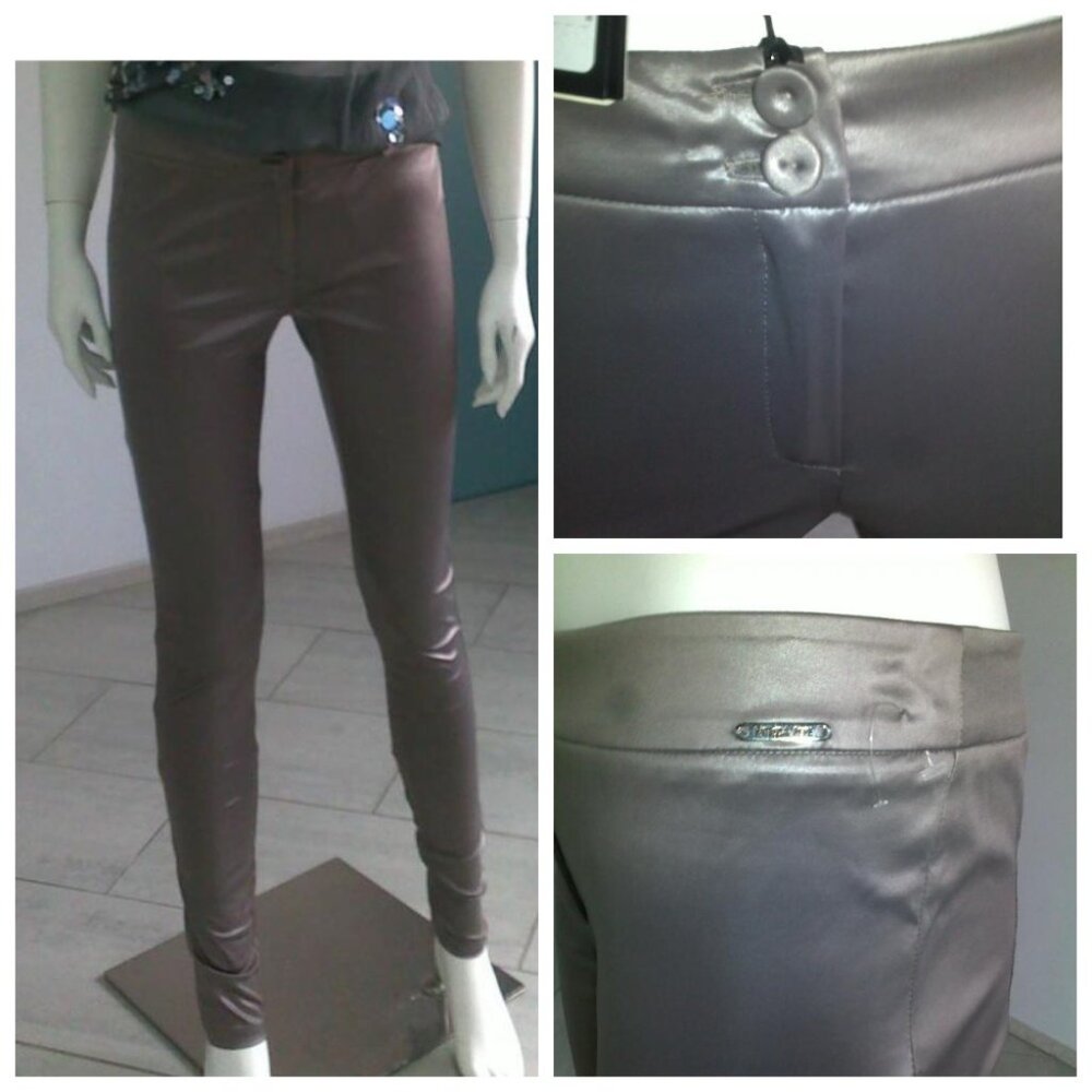 NWT Patrizia Pepe Sera  Gray Silver Skinny Pants